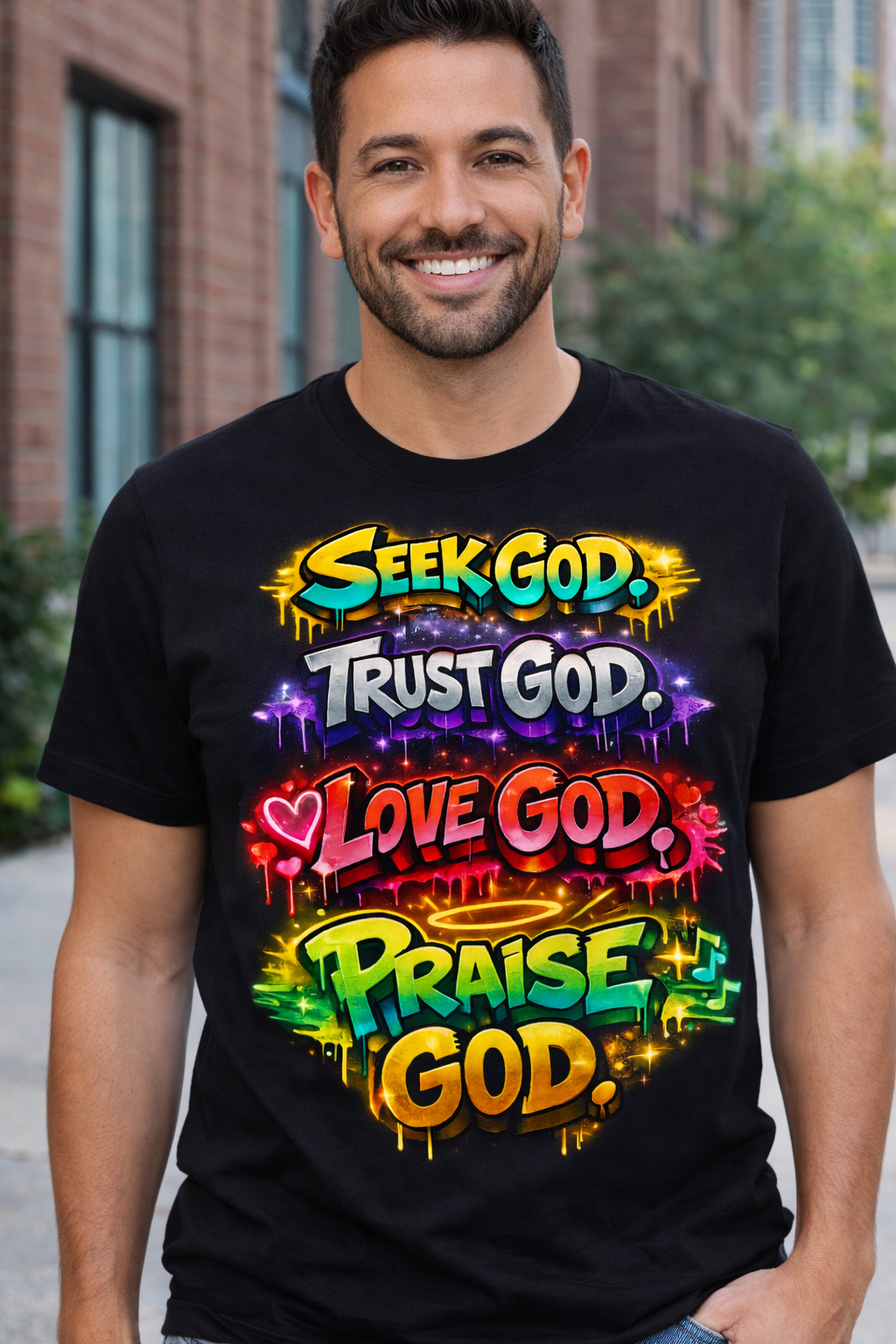 Seek God. Trust God. Love God. Praise God. T-Shirt