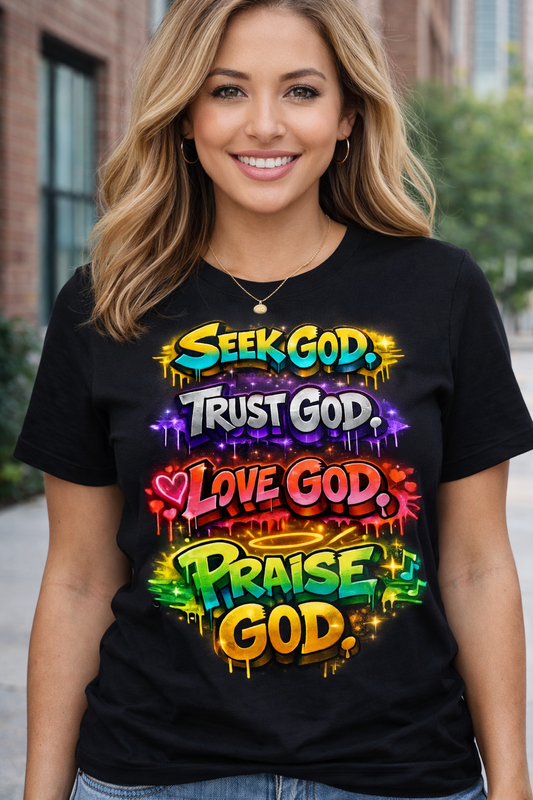 Seek God. Trust God. Love God. Praise God. T-Shirt